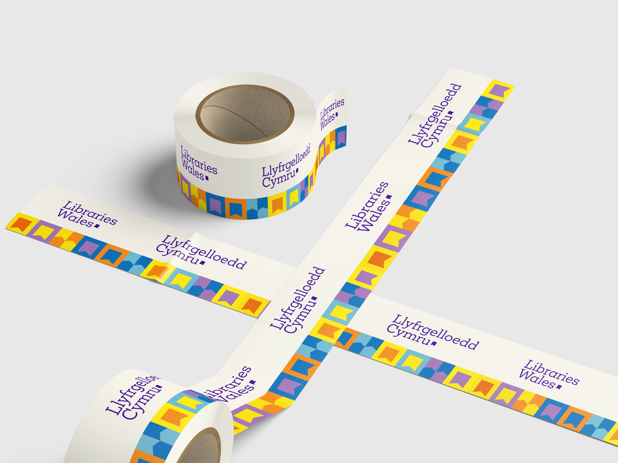 Libraries brand applied to packaging tape